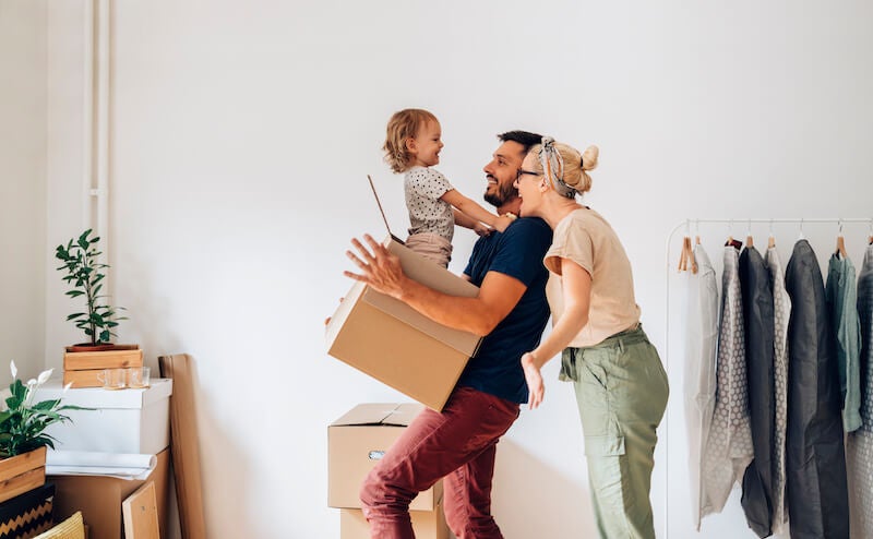 family happy in new home