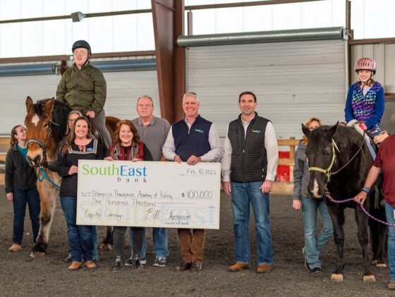 southeast bank presenting a check donation to STAR in tennessee