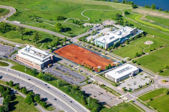 Aerial view of the University of Tennessee Research Park Innovation South development.