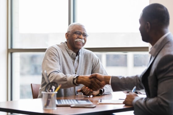 black man opening a bank account in a southeast bank branch