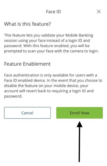 southeast bank mobile app face id enable