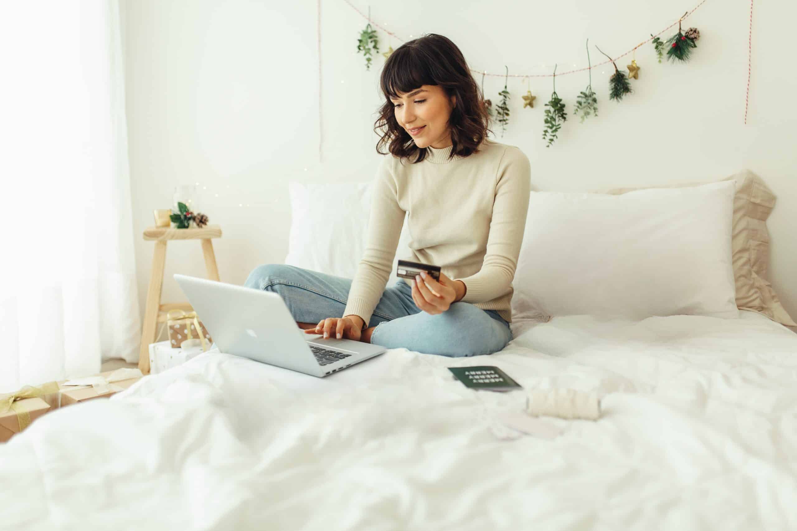 Woman shopping online